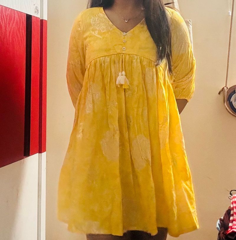Yellow Printed Dress