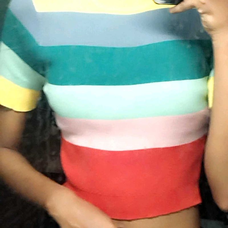 Striped Ribbed Knit Top