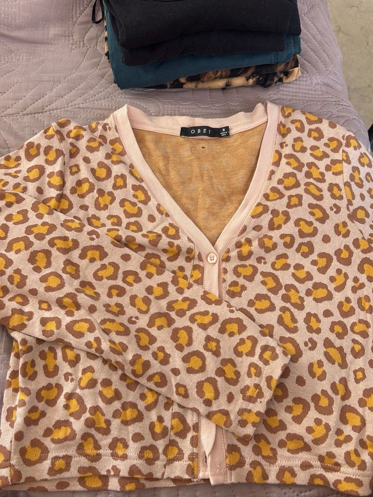 Cute Leopard Print Cardigan