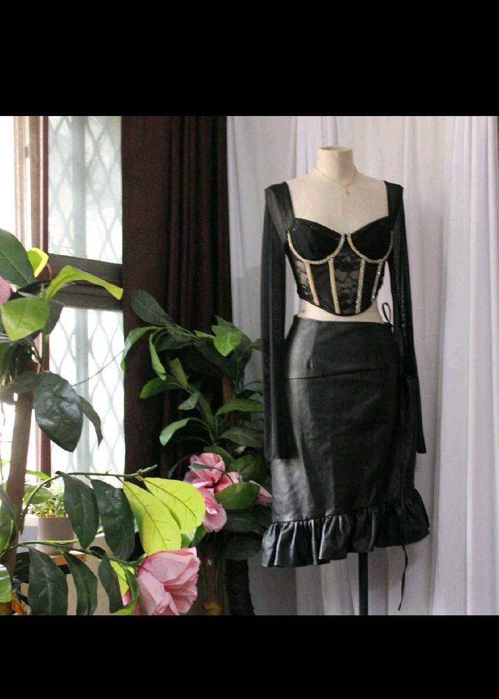 Black Lace Corset Top