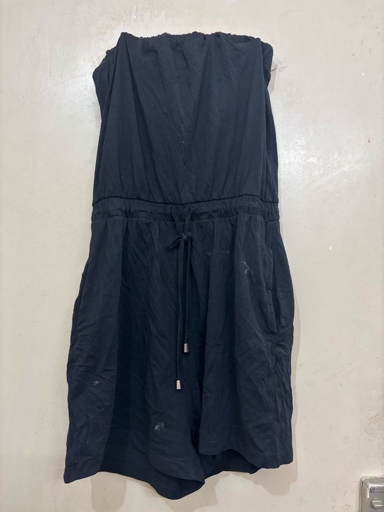 Black Strapless Jumpsuit