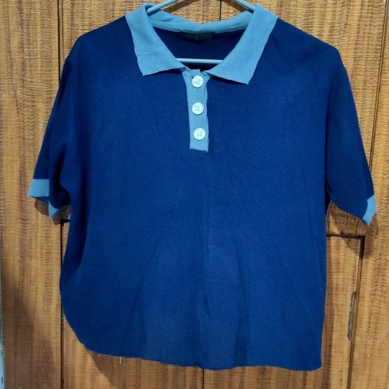KNITPIA Navy Blue Women Top