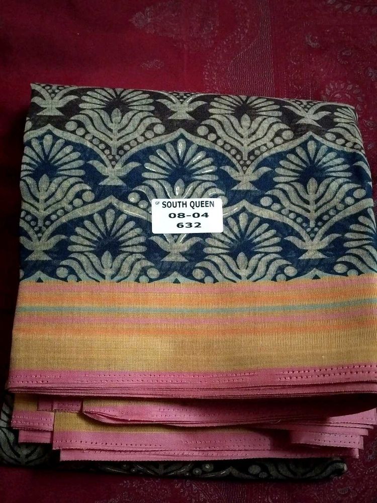 South Queen Block Print Saree