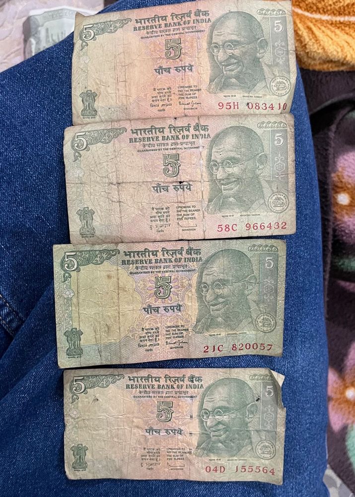 Rare 5 Rupee Notes Collectable