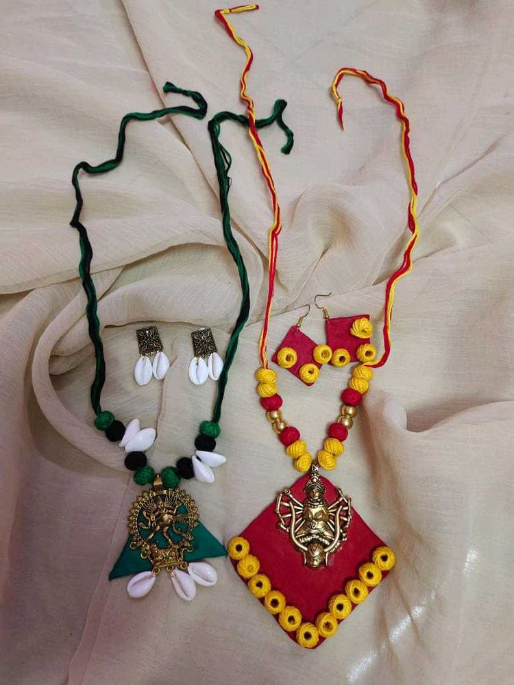 A Combo Of Terracotta Jewelry Set