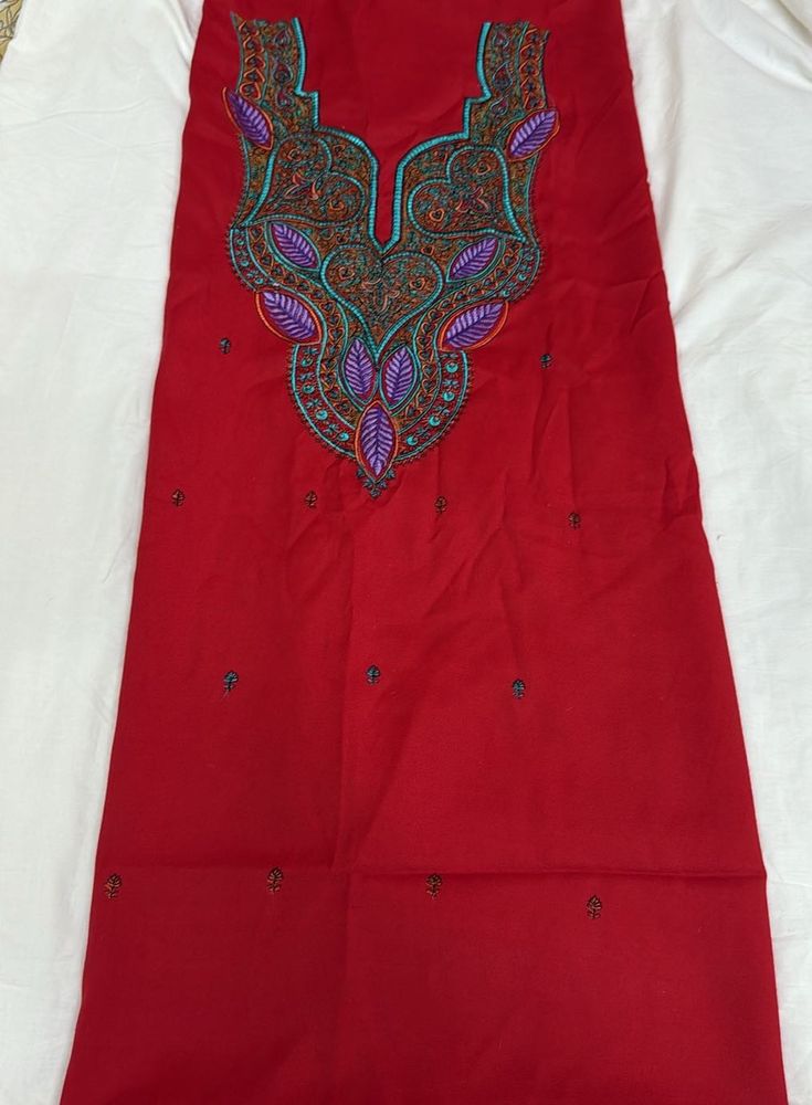 Woolen Suit Material Extensive Embroidery