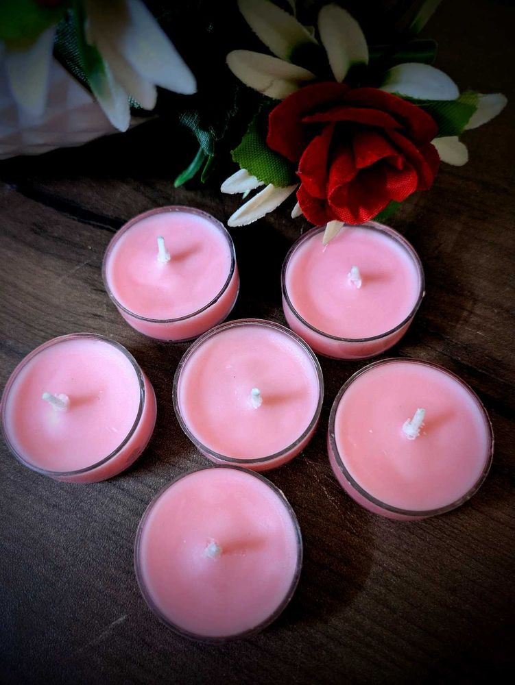 Pink Tea Light Candles (Set of 6)
