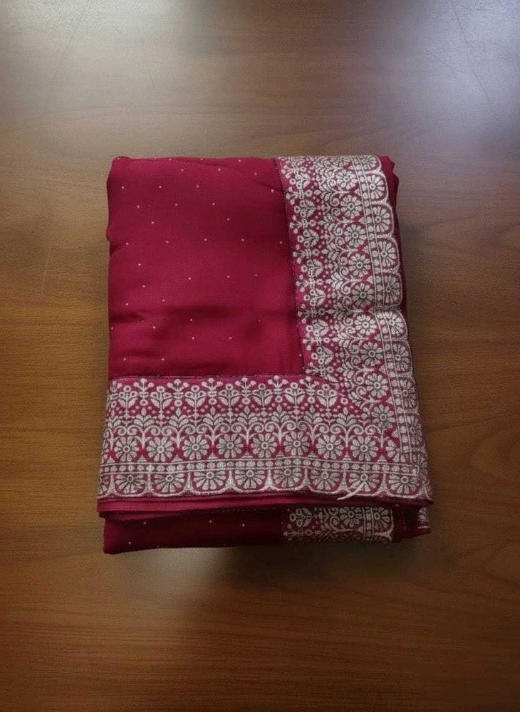 Elegant Maroon Saree