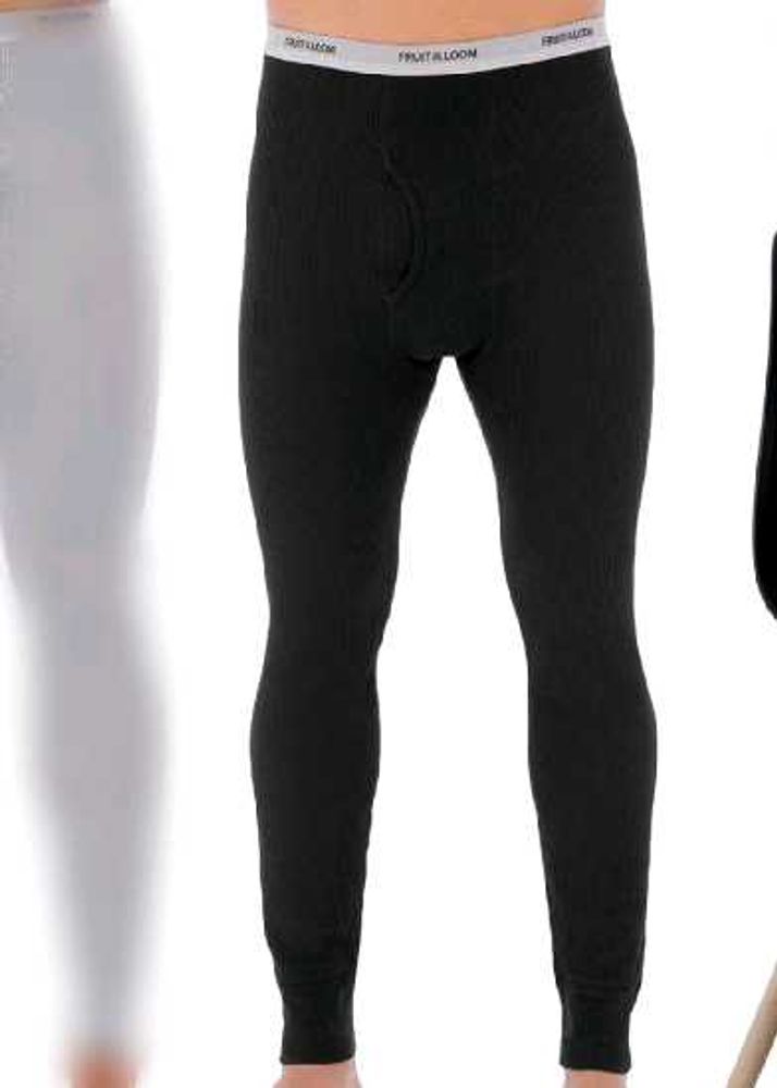 Fruit of the Loom Men's Black Thermal Underwear