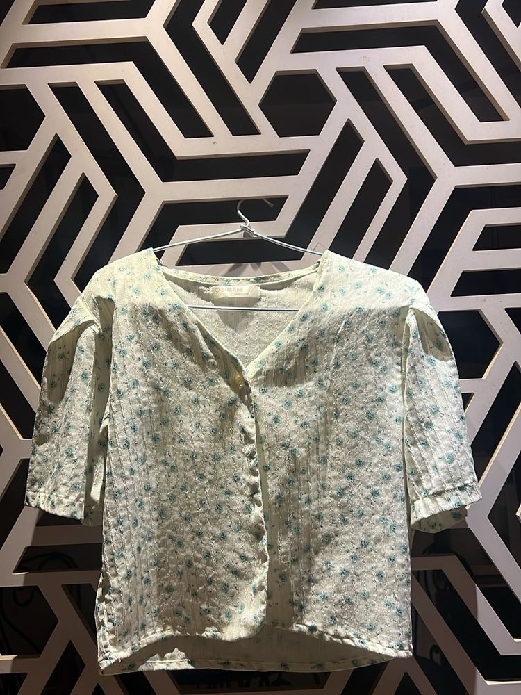 Floral Print Button-Down Top