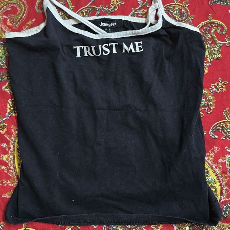 Black &#39;Trust Me&#39; Tank Top