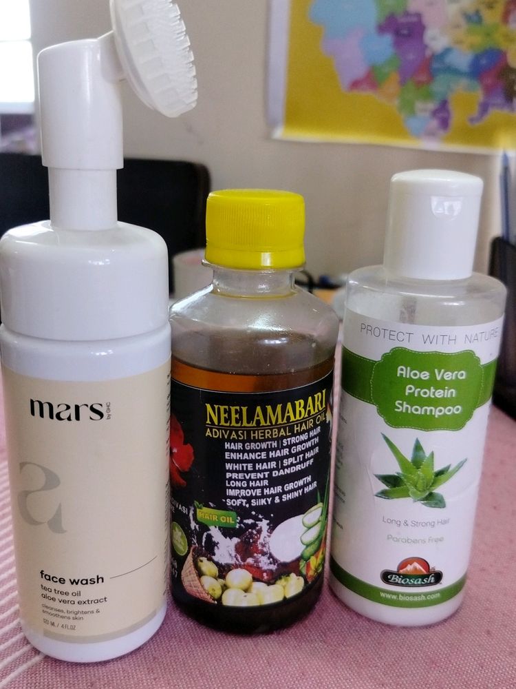 Face Wash Hair Oil Shampoo Combo Of Best Brand