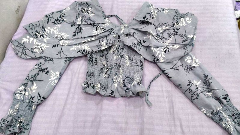 Grey Full Sleeves Top
