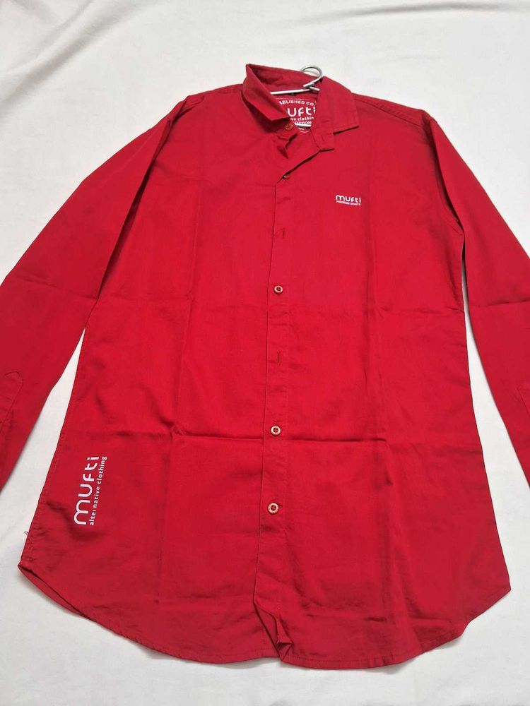 MUFTI Brand New Stylish Red Casual Shirt