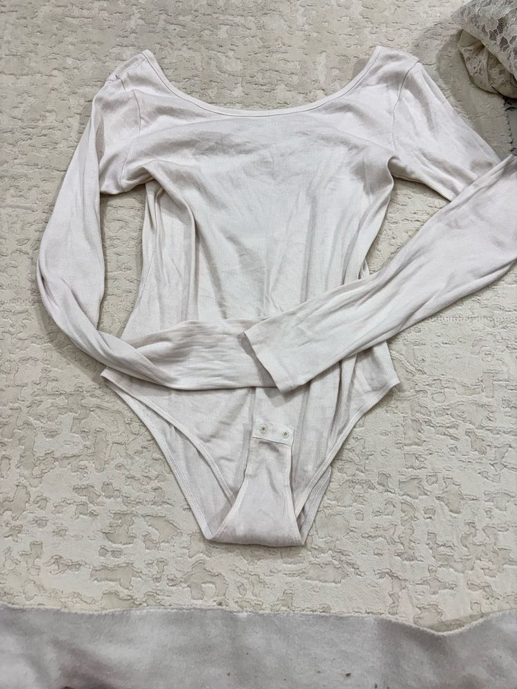 Scoop back ribbed bodysuit