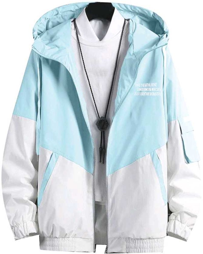 Stylish Color Block Windbreaker Jacket