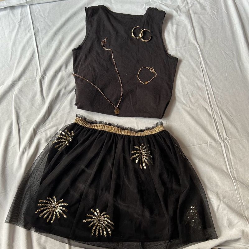Black Sequin Skirt