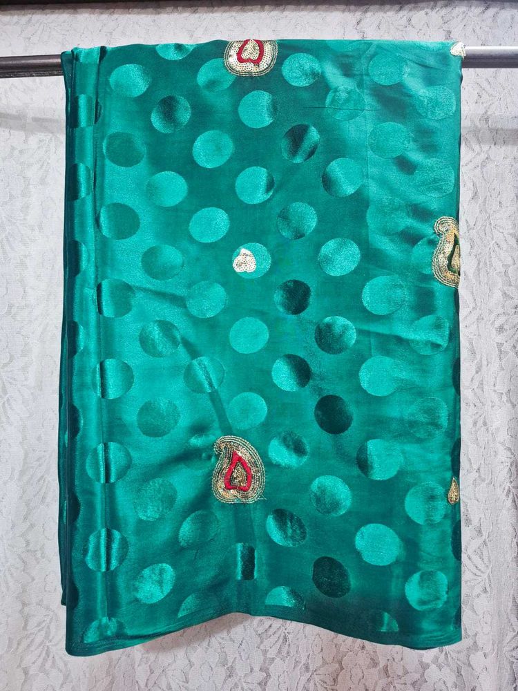 sequence green saree