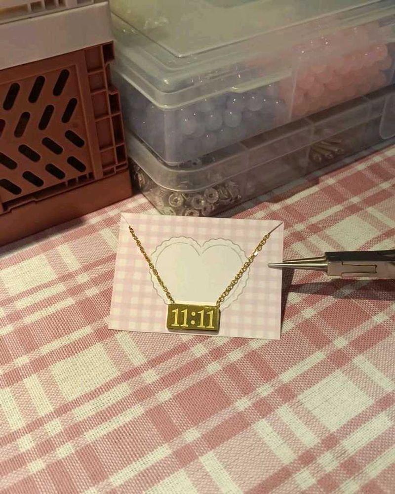 Anti Tarnish Gold 1111 Angel Wish Number Necklace