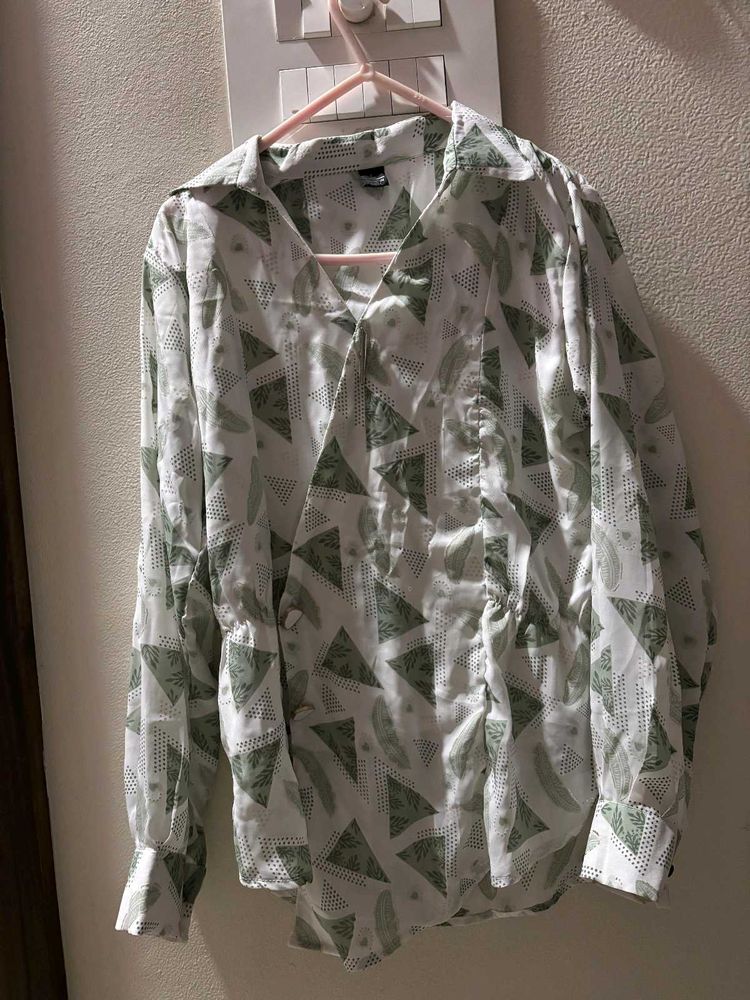 Patterned Button-Up Shirt
