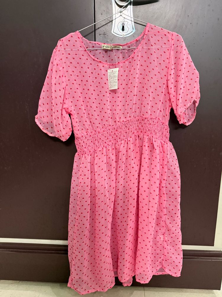 Cute Pink Polka Dot Dress
