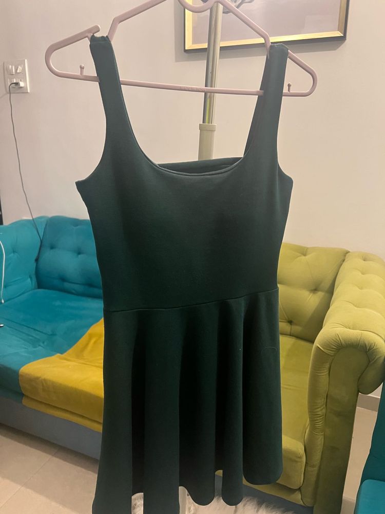 Dark Green Backless Mini Dress