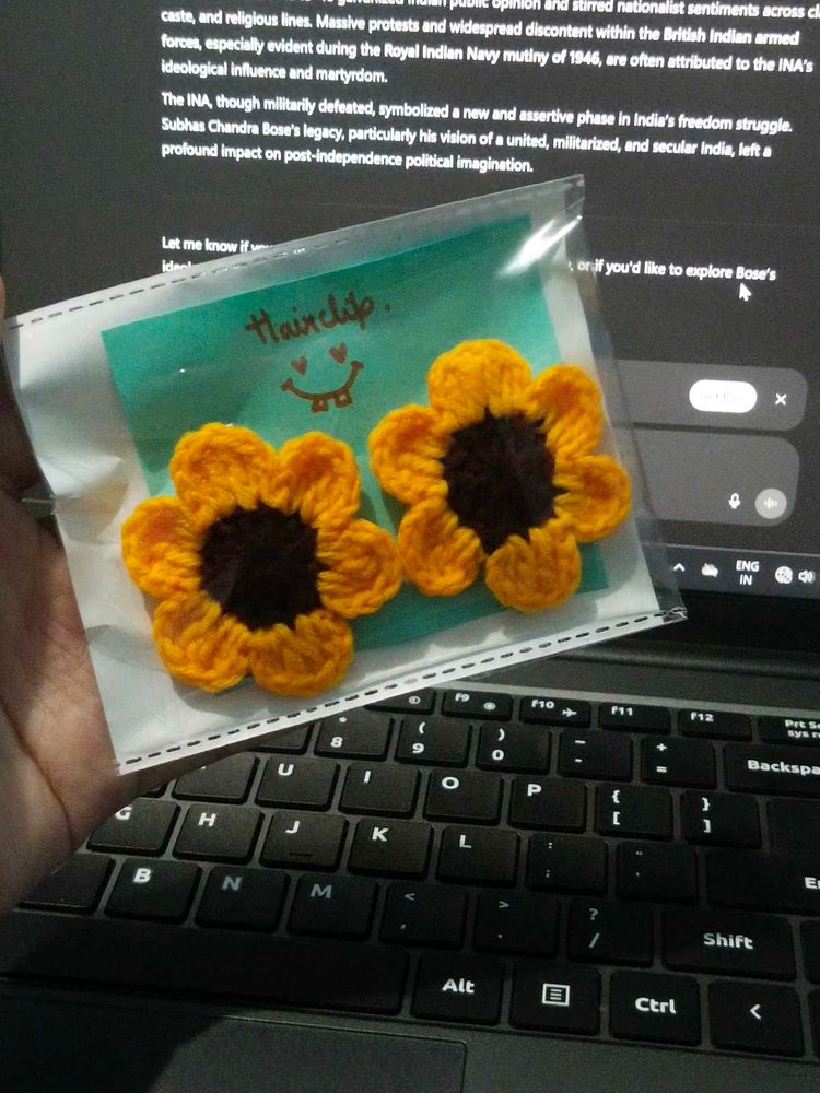 Cute crochet Hairclips 🌻