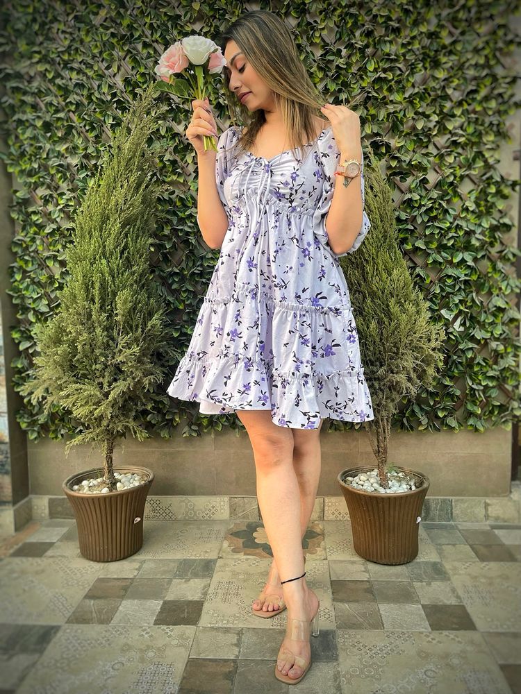 Lavender Floral Summer Dress