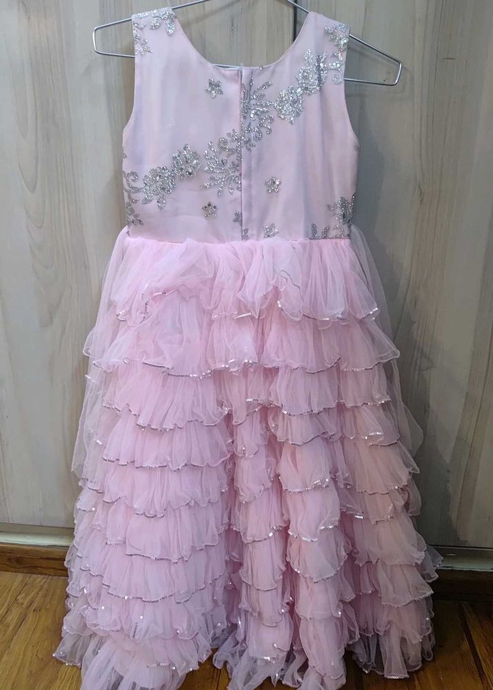Pink Ruffled Party Dress