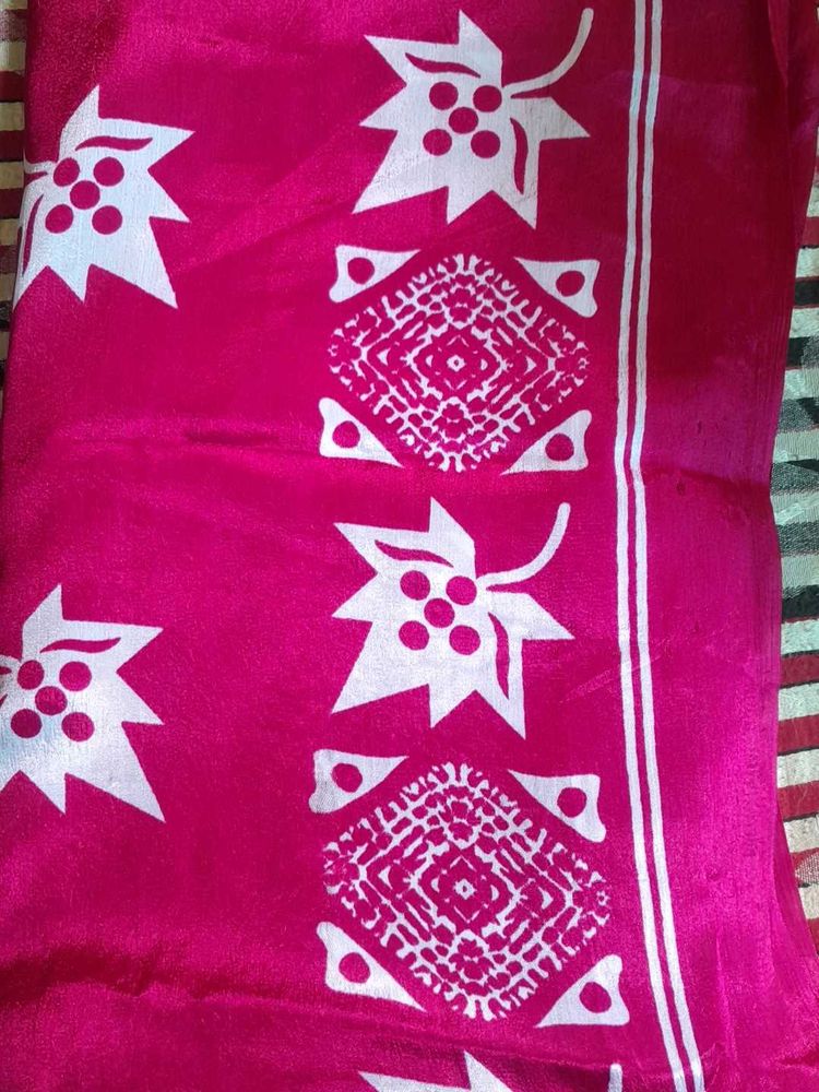 Pink Chiffon Saree