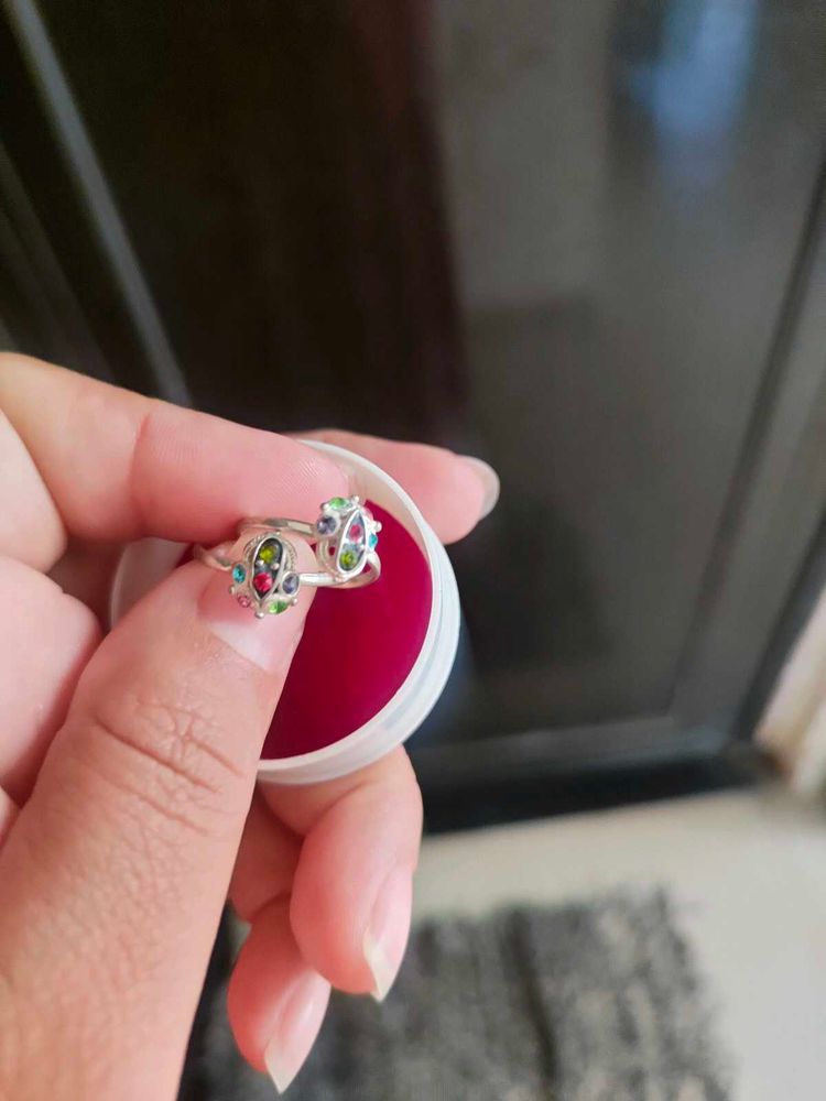 new pure silver Cute Colorful Rings - Adorable!