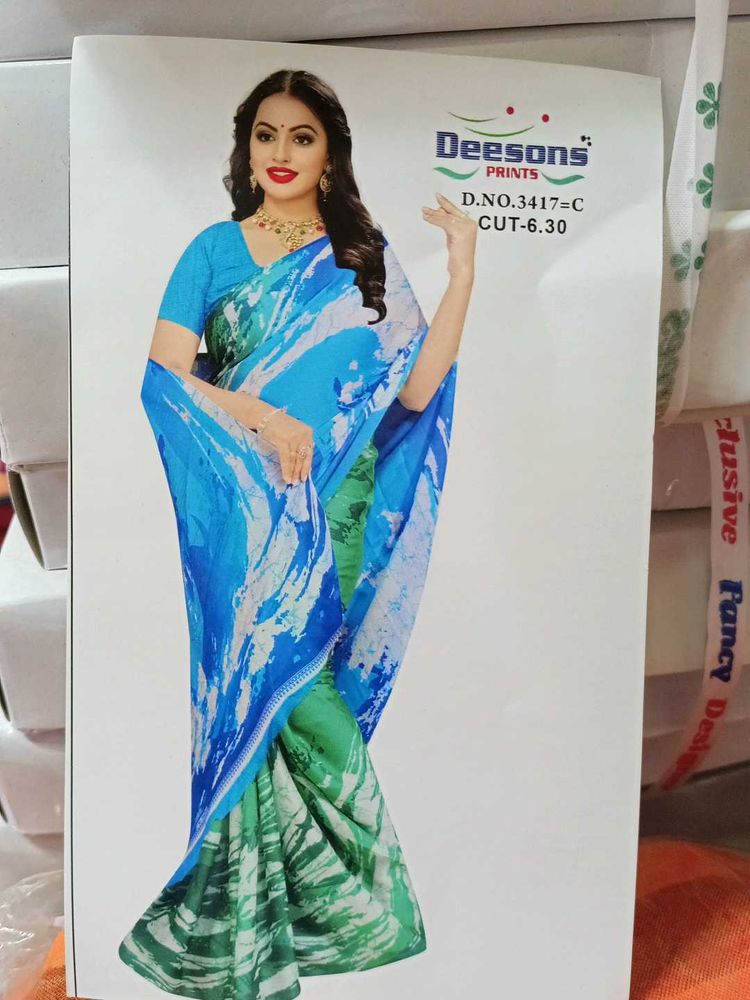 New Brand Chiffon Multi Colour Sareed