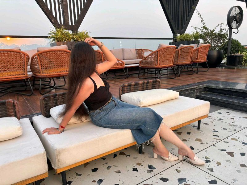 long denim skirt