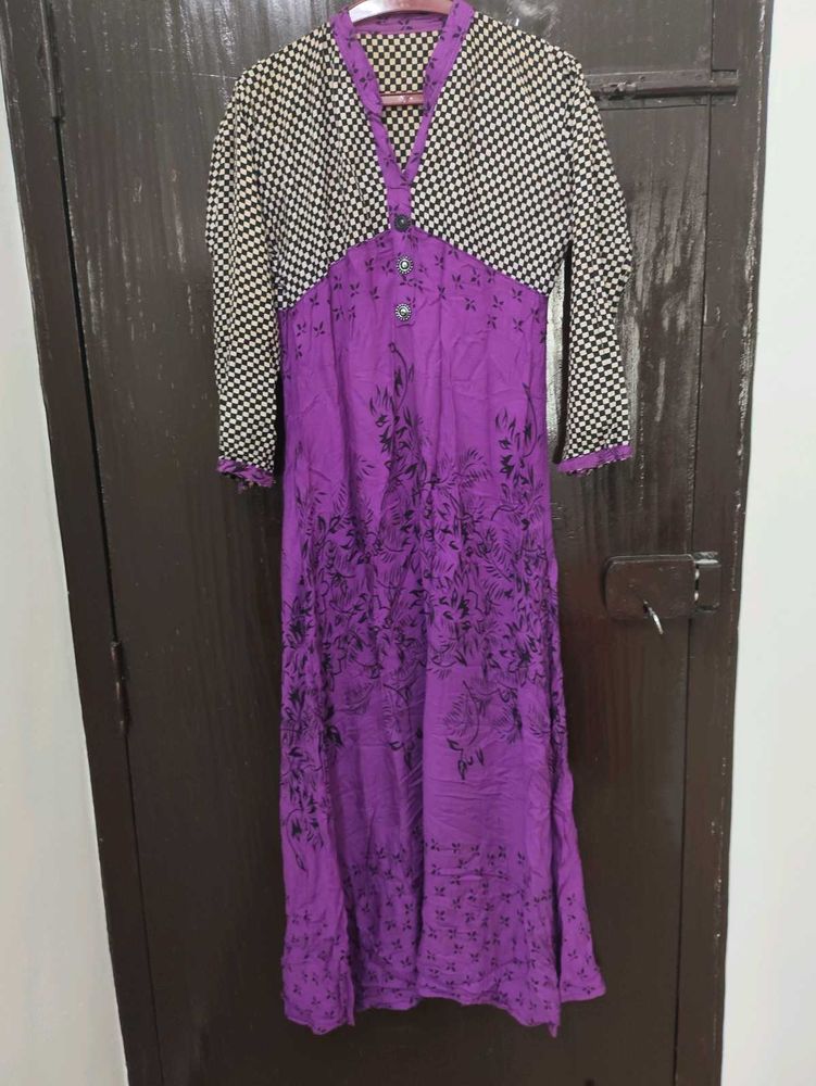 Floral Print Kurta purple 🟣