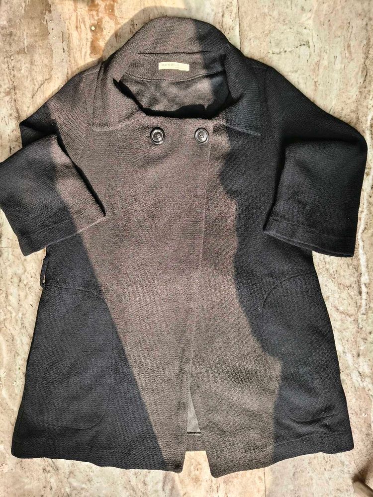 Chic Black Wrap Coat