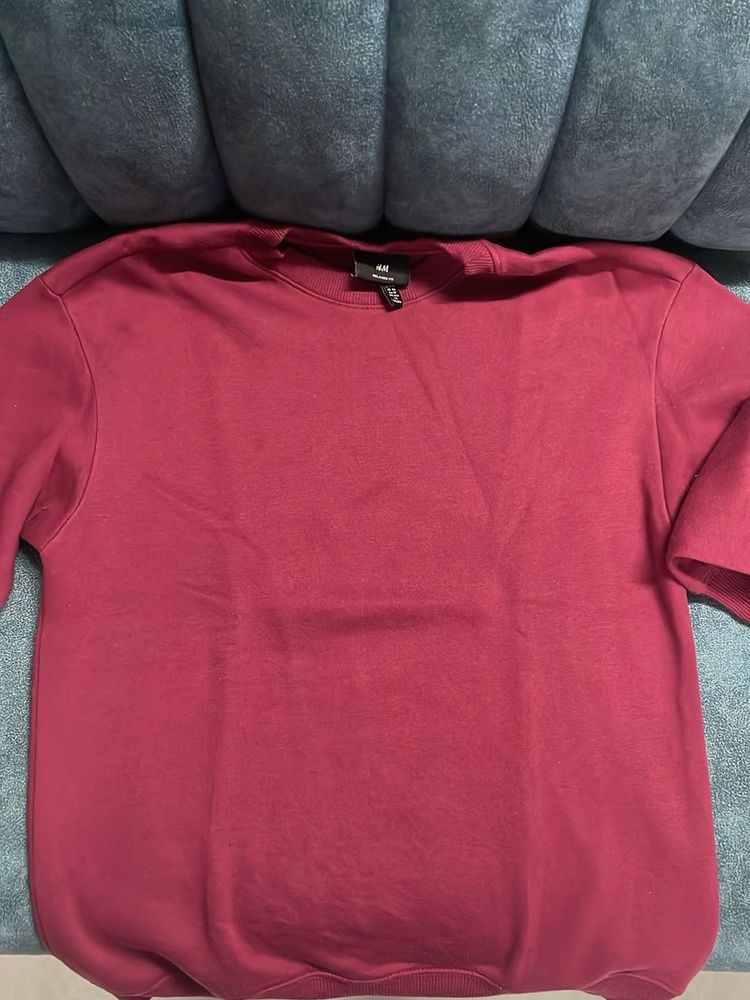 Burgundy H&amp;M Short Sleeve Top