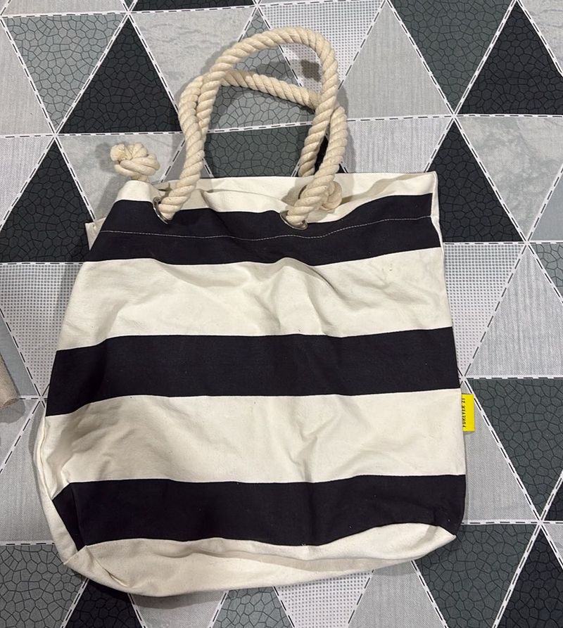 Forever 21 Striped Tote Bag