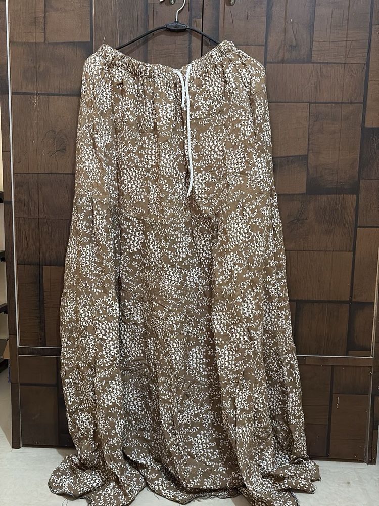 Brown Printed Ethnic Skirt