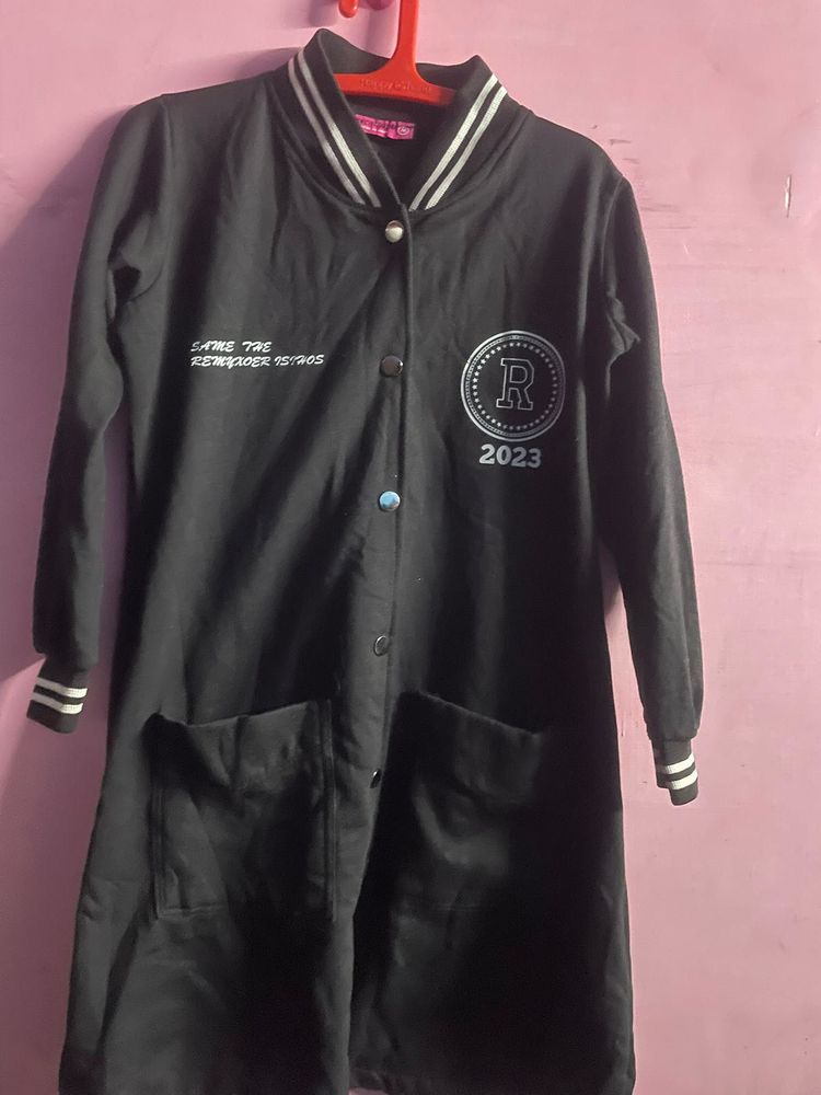 Stylish Black Varsity Jacket Dress