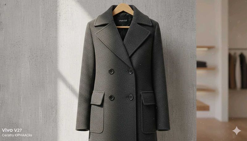 Elegant Grey Wool Coat