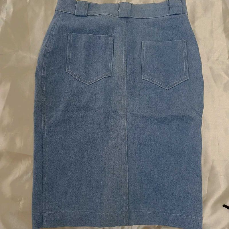 Denim Pencil Skirt
