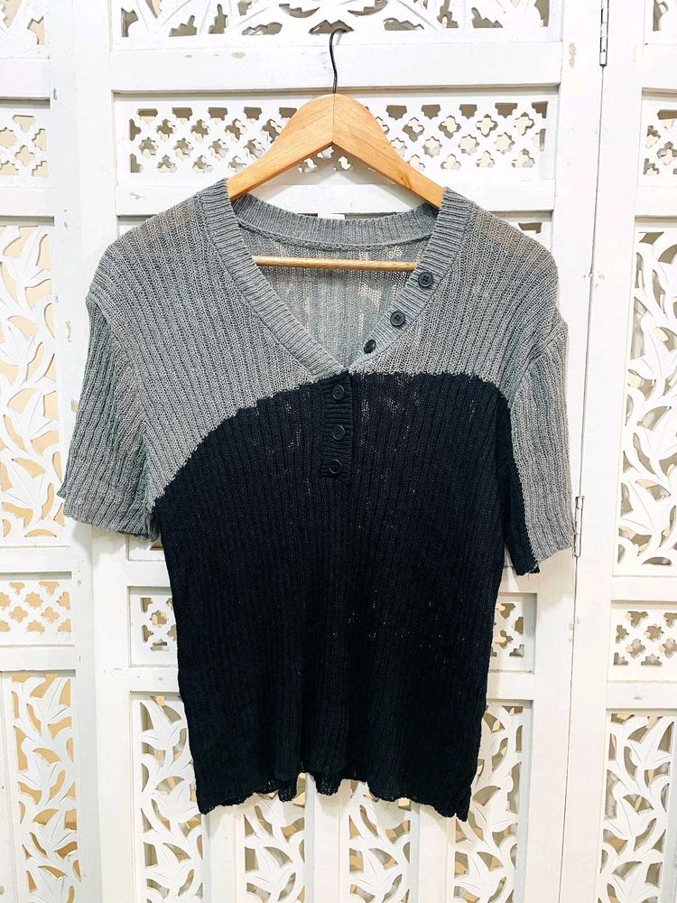 Two-Tone Knit Tee B
