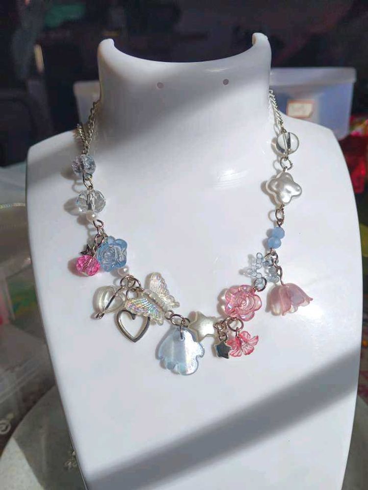 pastel pink and blue Necklace