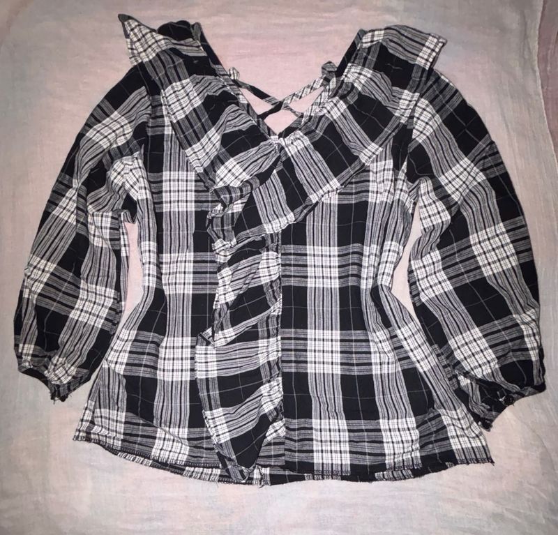 Black &amp; White Check Tshirt