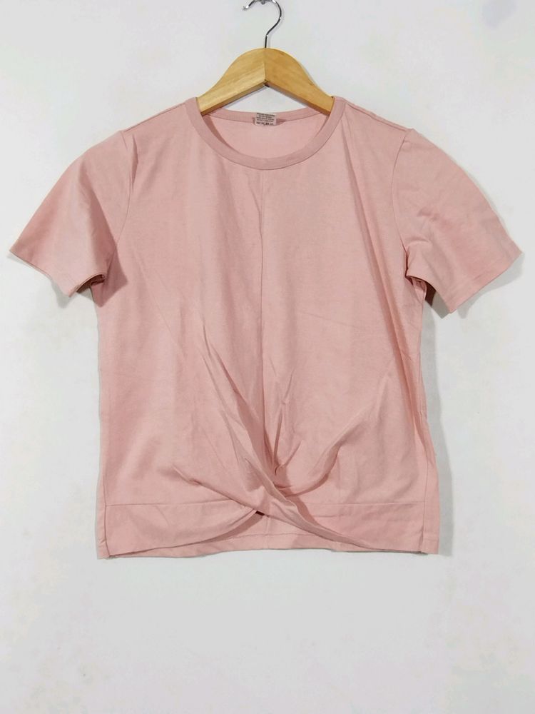 SSS Peach Knot-Front Top