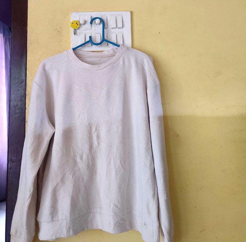 Pure White Pullover Sweater Bust Till 44 stretchy