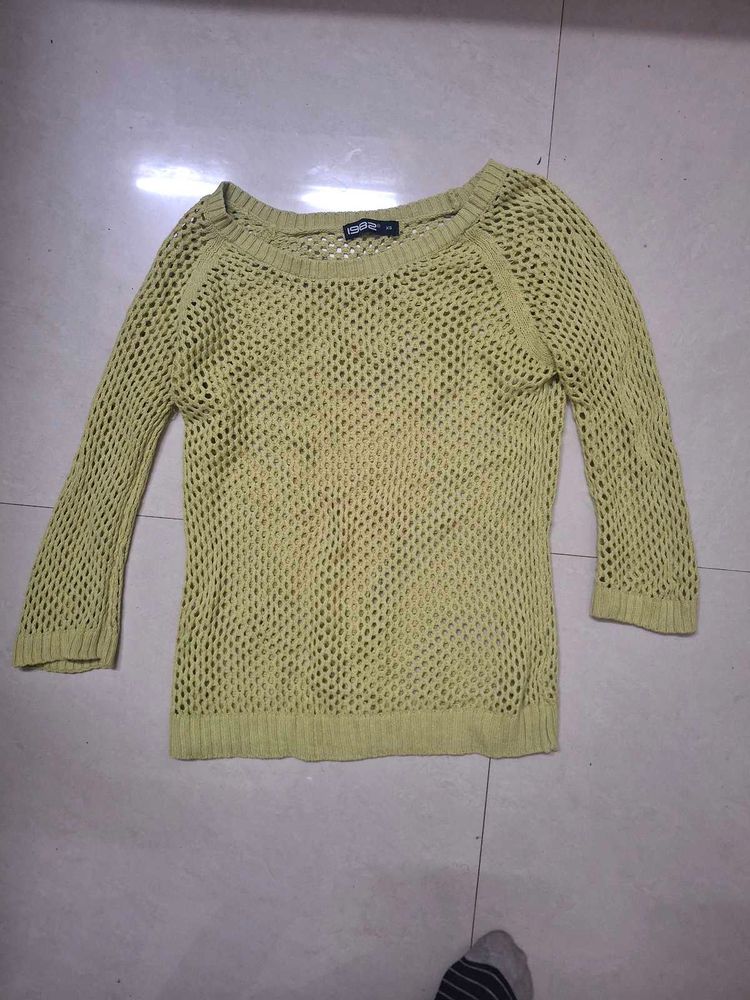 Crochet Knit green Top
