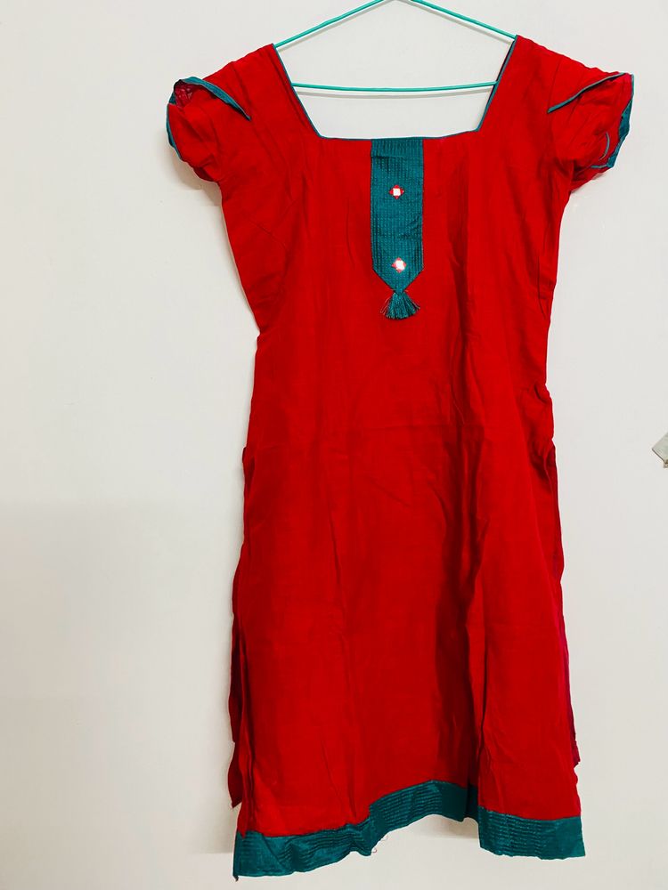 Red Kurtha Top