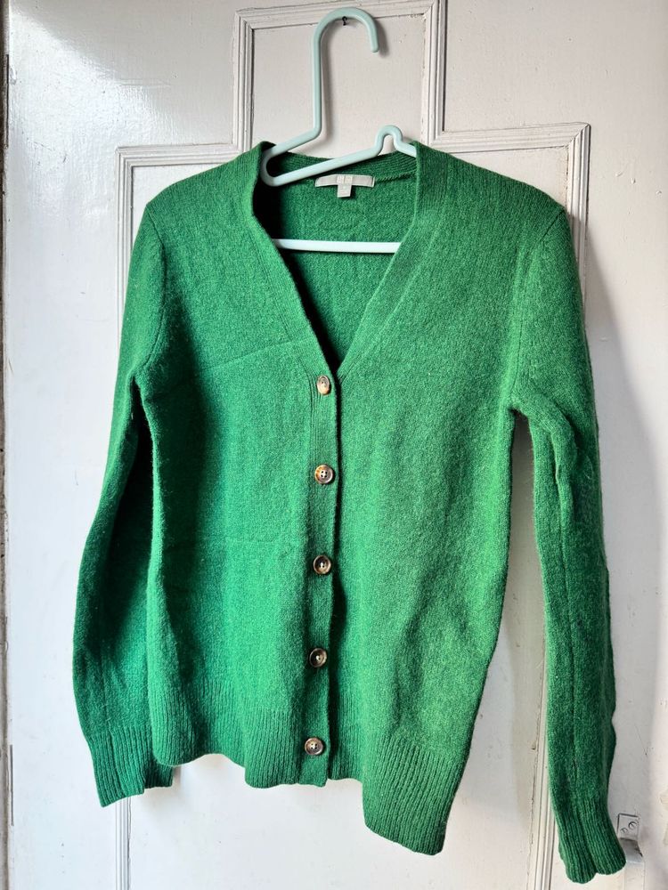 Uniqlo Green Cardigan Sweater