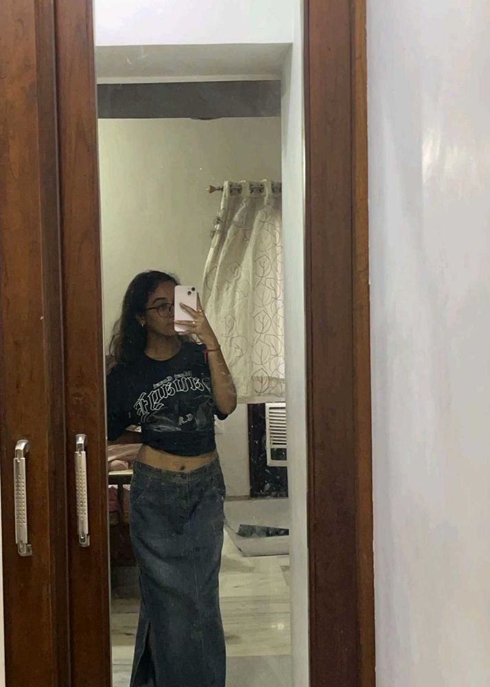 Denim Long Skirt